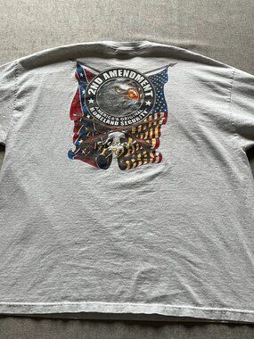 2nd Amendment America Long Sleeve T Shirt Unisex 3XL Gray USA Patriotic Eagle